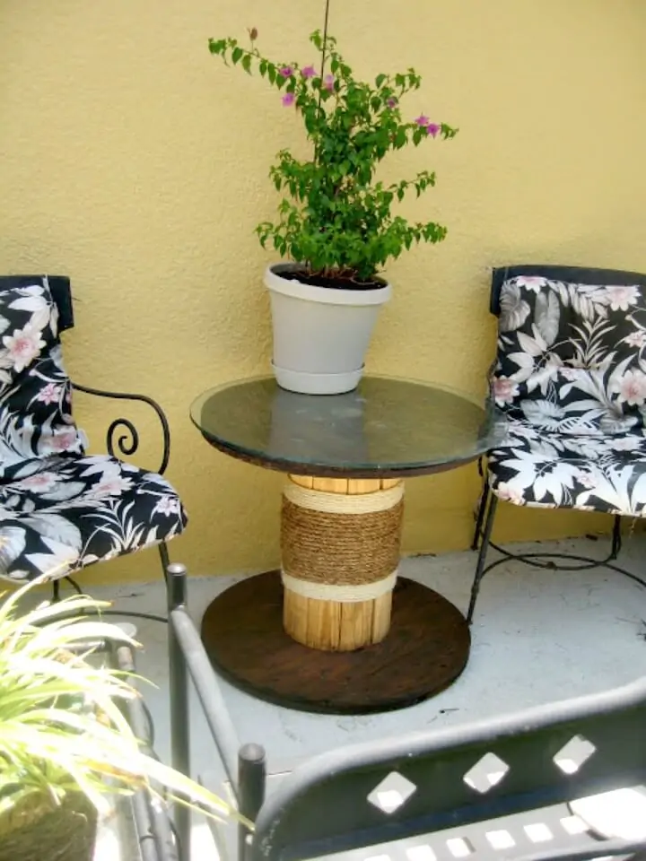 Cómo construir una mesa de jardín de cuerda - Ideas de muebles de jardín de bricolaje 