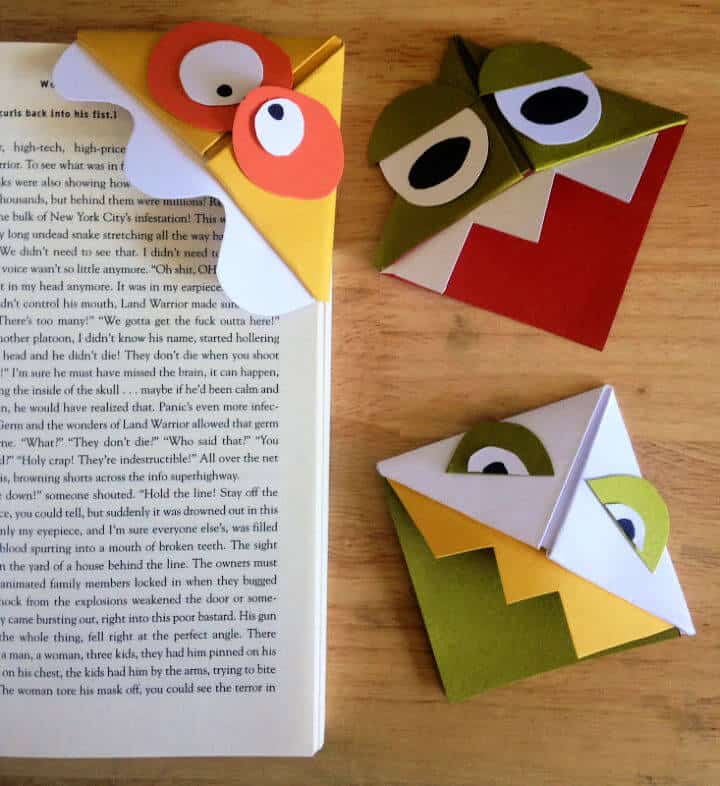 Cómo hacer marcadores de origami de monstruos