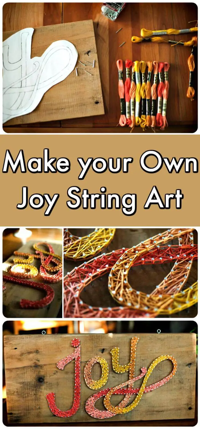 Joy String Art con madera