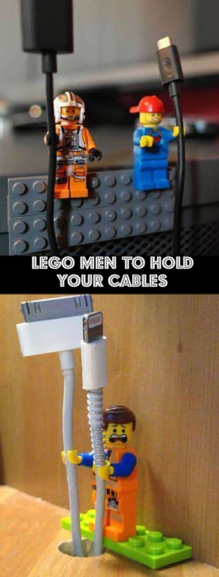 Hombres de Lego para sujetar tus cables