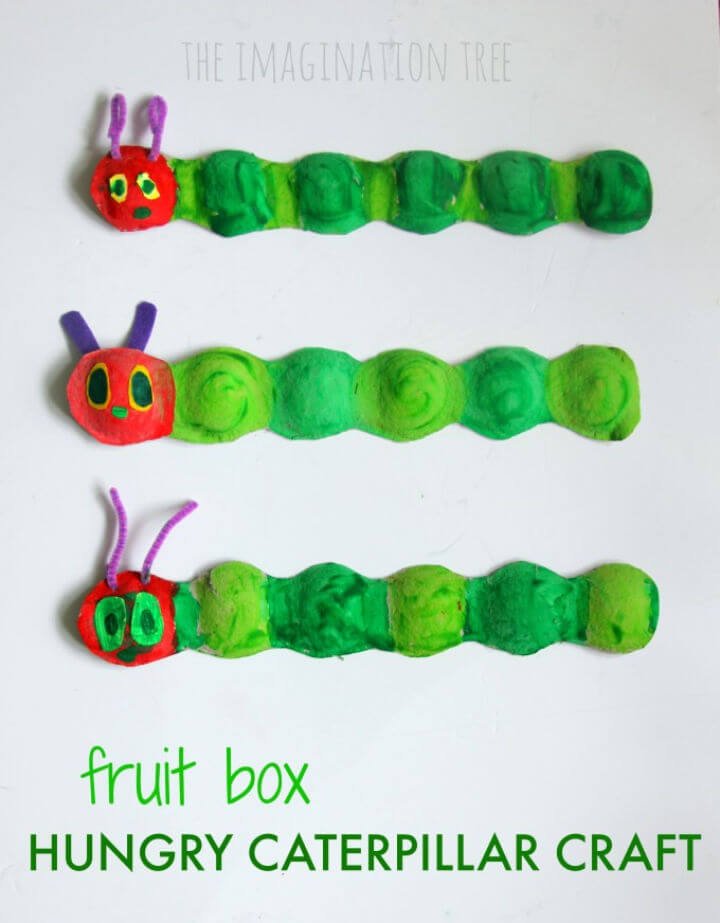 Hacer una oruga hambrienta de caja de frutas