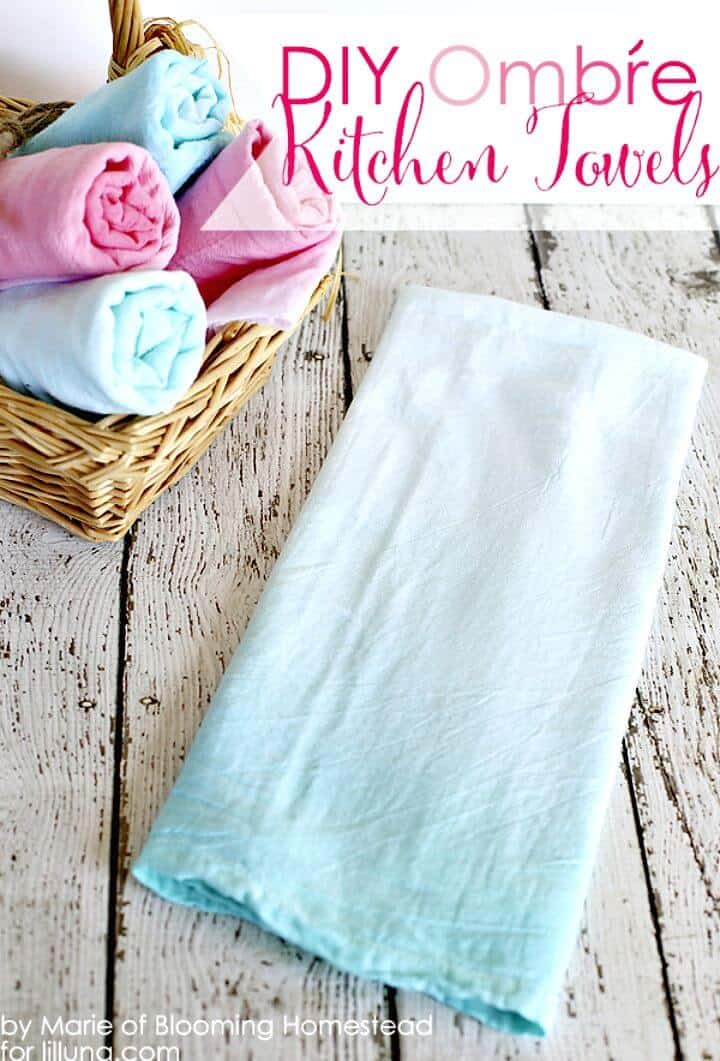 Hermosas para hacer toallas de cocina Ombre - Ideas de regalos de bricolaje 