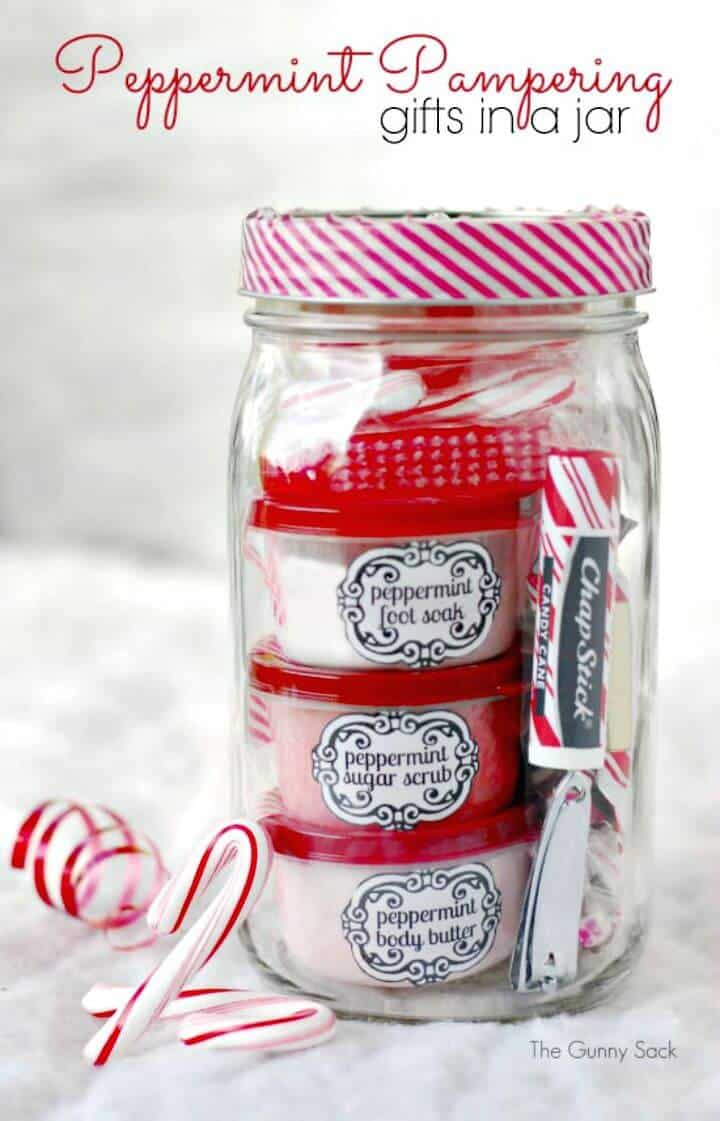 Make Peppermint Pampering Gifts In Jars - DIY Mothers Day Gifts