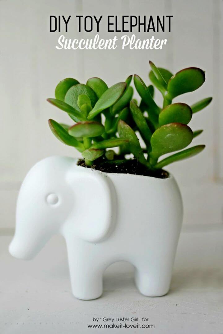 Make Toy Elephant Succulent Planter, A decorative way to give a touch of elephant to your home decors
