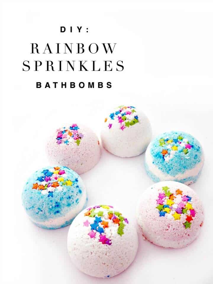 Bombas de baño fáciles de bricolaje con chispas de arco iris