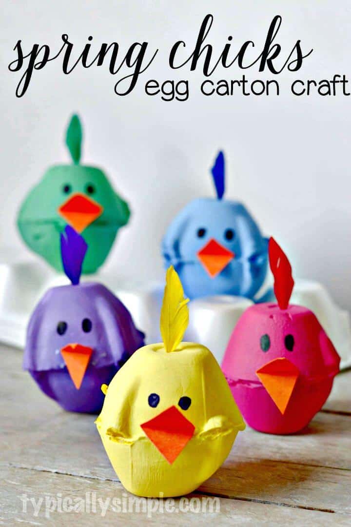 Haga su propio cartón de huevos para pollitos de primavera: manualidades con cartón de huevos 