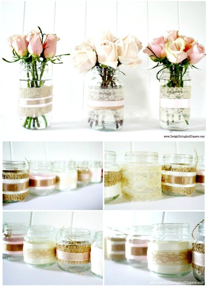 Haga sus propios jarrones y velas votivas fácilmente con frascos reciclados