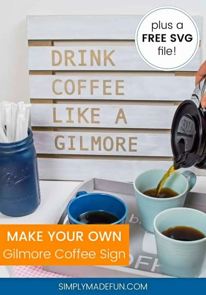 ¡Haga un letrero de café Gilmore Girls, haga tablas de listones de madera y escriba citas de café en cada tablón para hacer letreros de café Gilmore Girls!