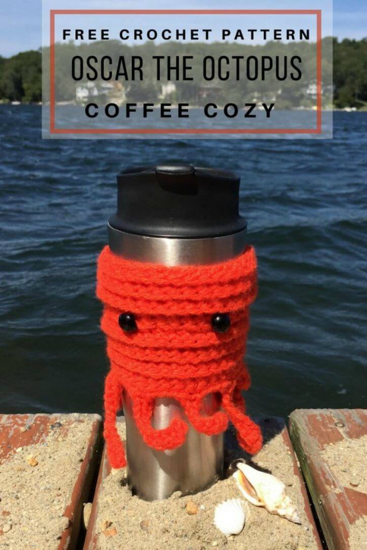 Oscar The Octopus Coffee Cozy Pattern Crochet Gratis Fácil