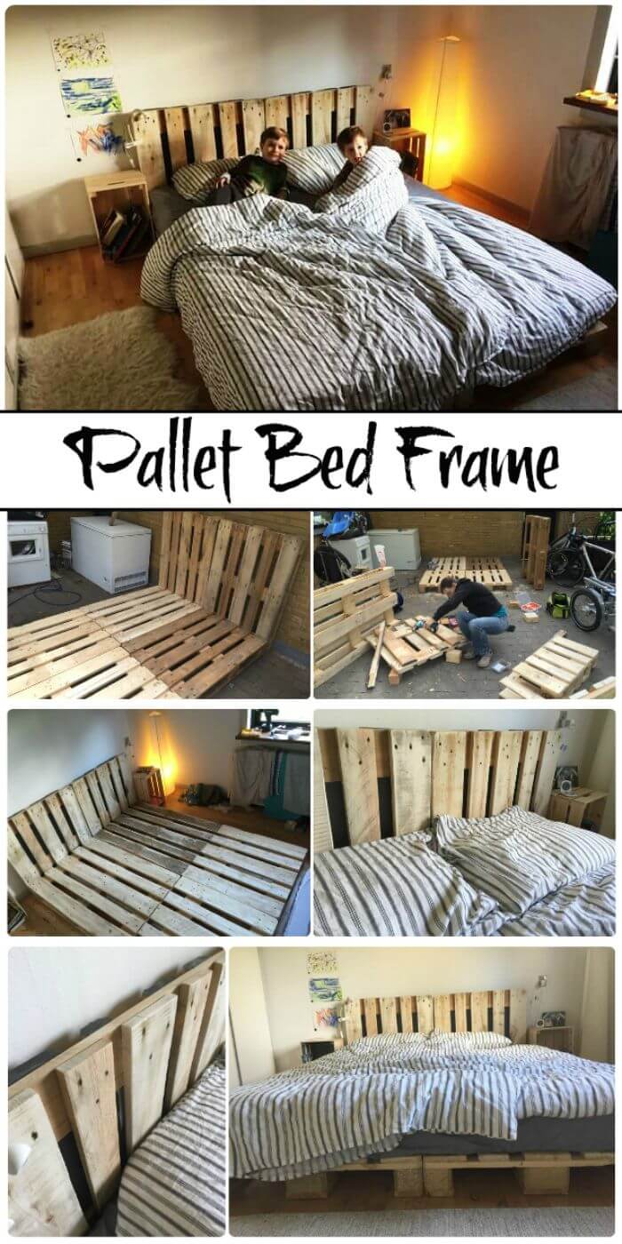 Marco de cama de plataforma de madera fácil pero excelente: proyectos de muebles de paleta de bricolaje