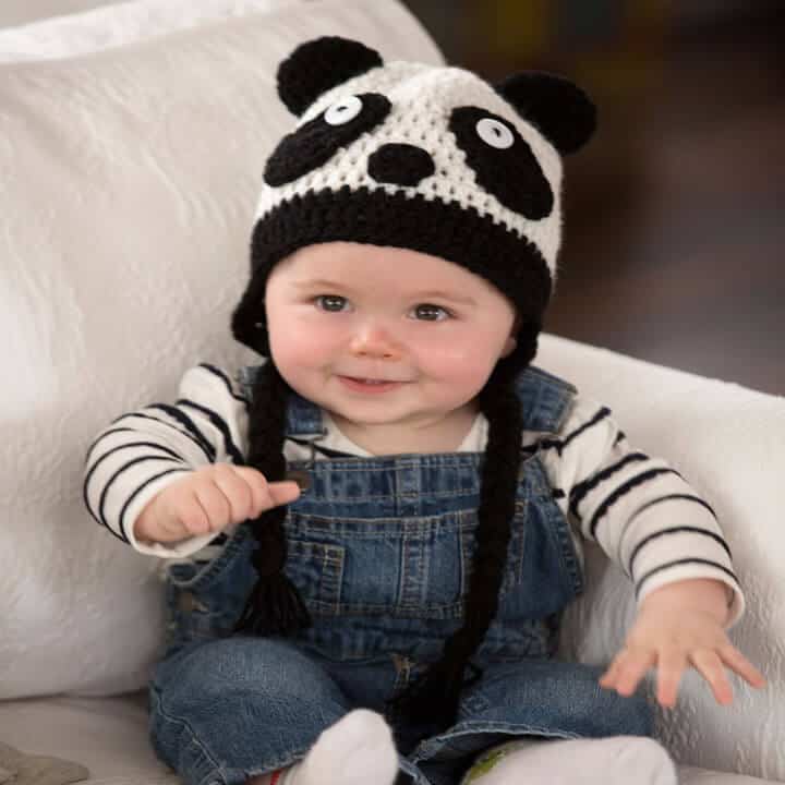 gorro de crochet dulce bebé panda