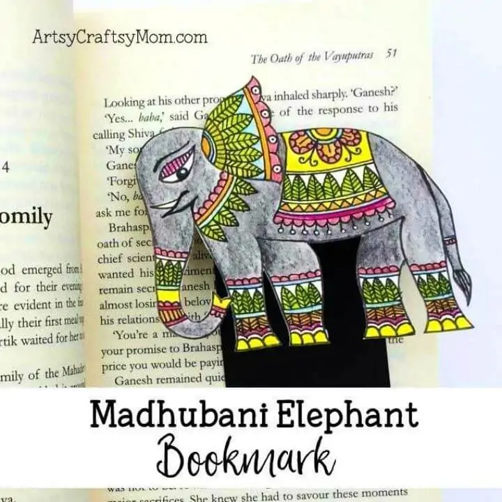 Marcador rápido de arte popular elefante Madhubani DIY, será muy fácil de hacer incluso para un niño