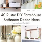 40 ideas rústicas de decoración de baño de granja de bricolaje