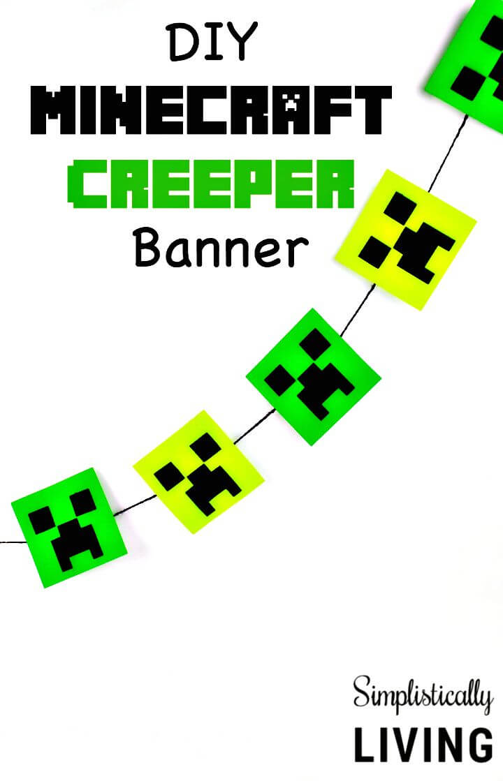 Banner de Creeper de Minecraft fácil de bricolaje