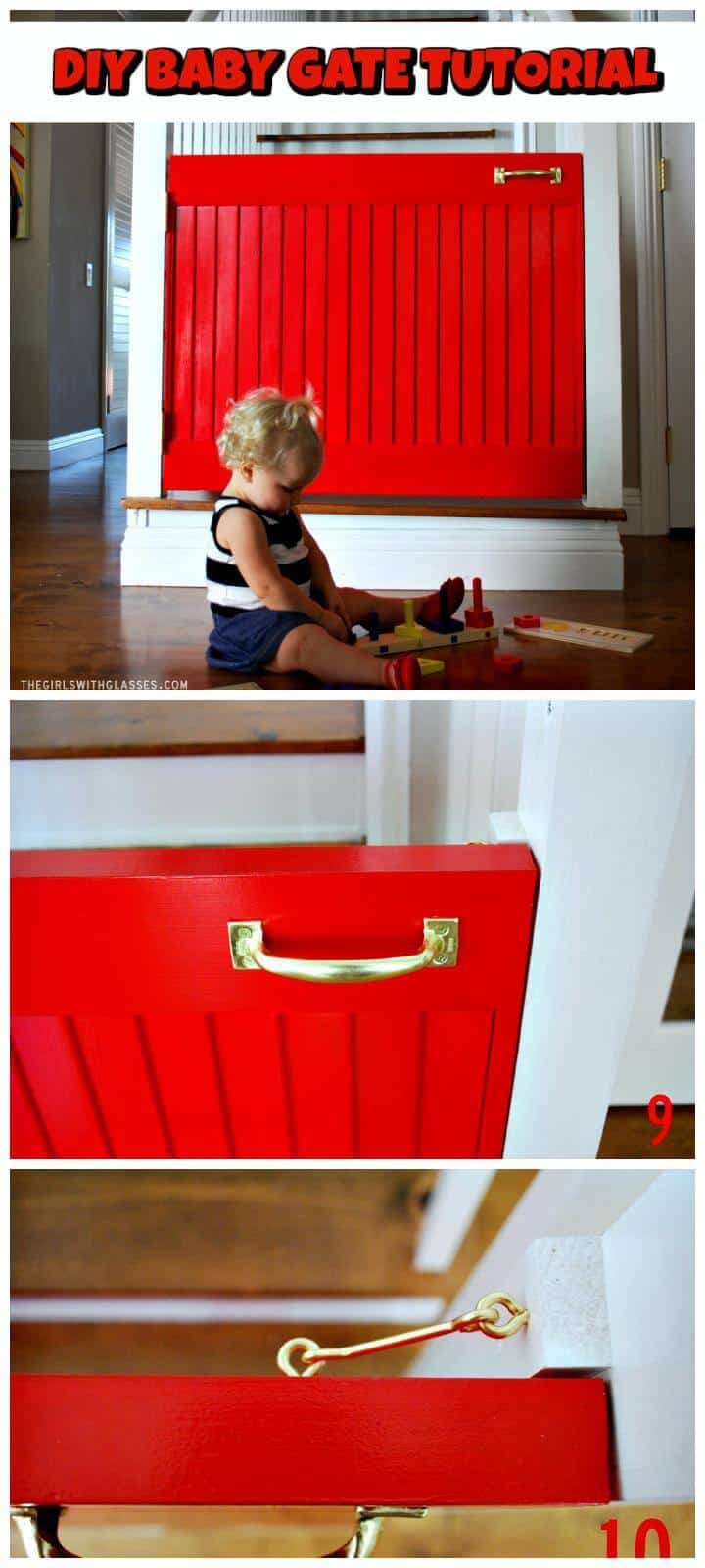 puerta de bebé pequeña puerta roja fácil