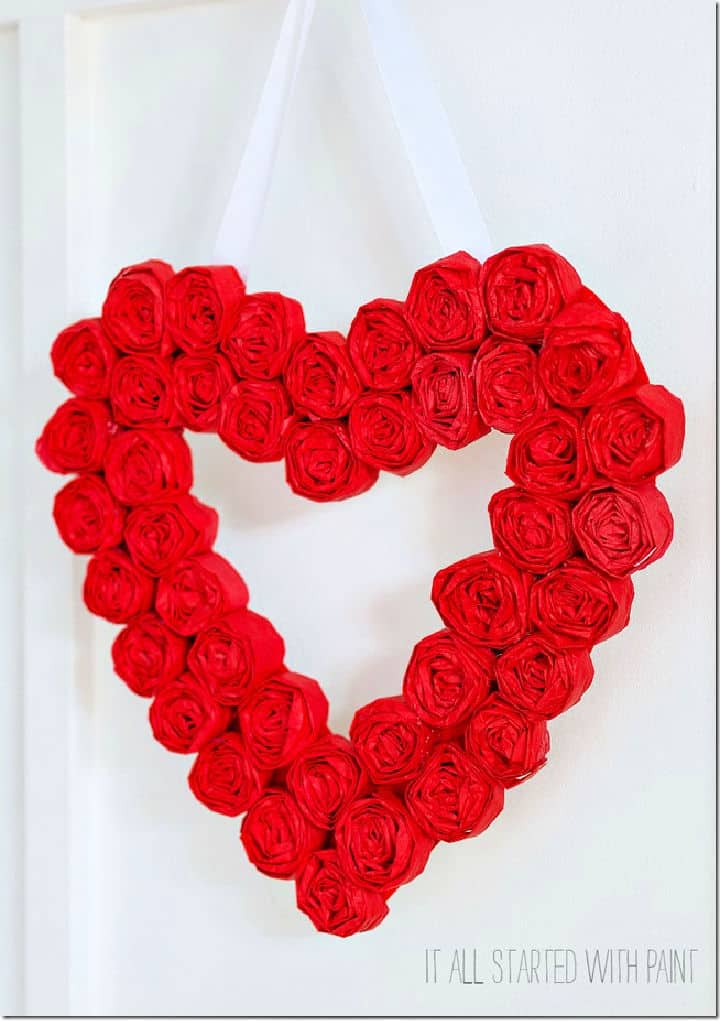 Rosetón de papel tisú Guirnalda del día de San Valentín