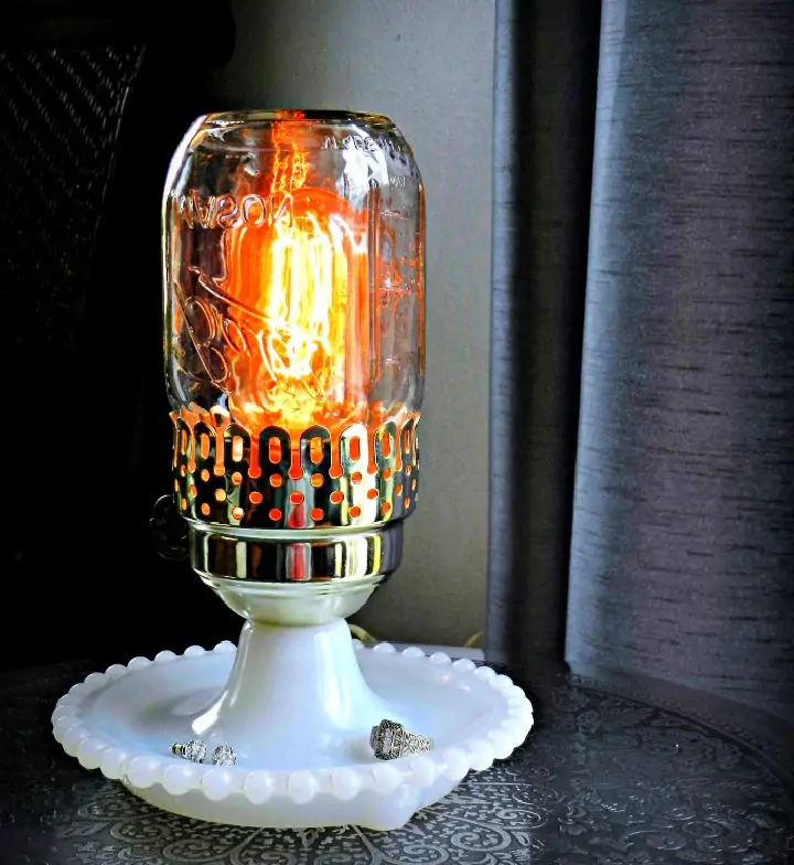 Lámpara de tarro de cristal vintage