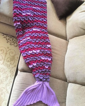 crochet sirena cola ondulación patrón afgano