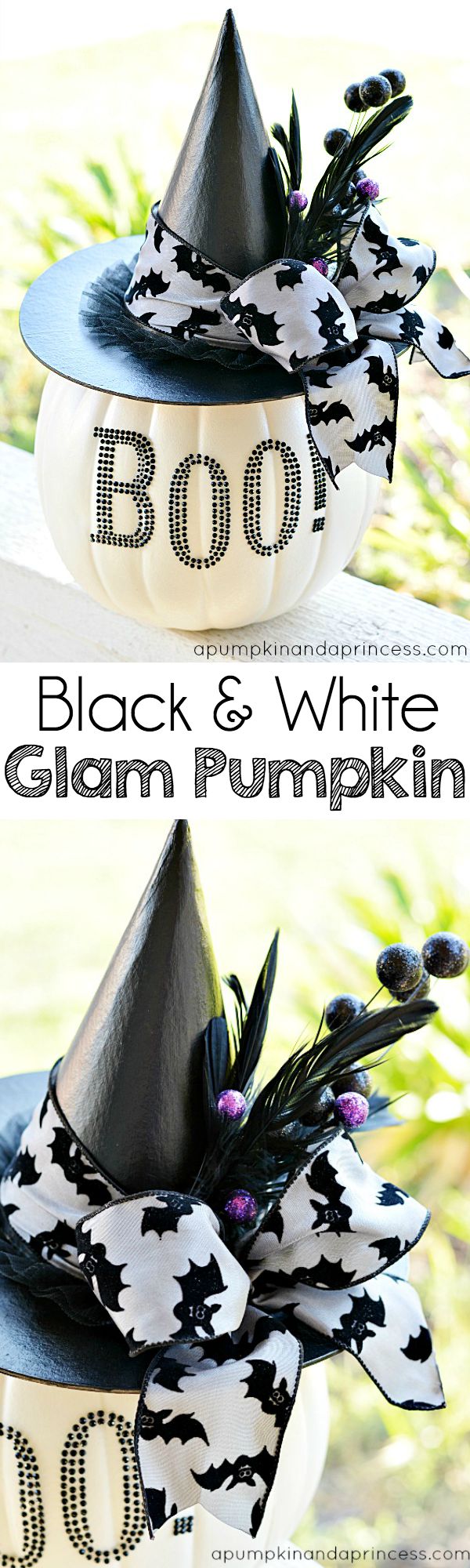 Black-and-White-Glam-Pumpkin