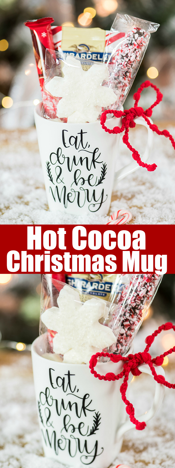 Taza de regalo de Navidad con chocolate caliente - Proyecto Cricut